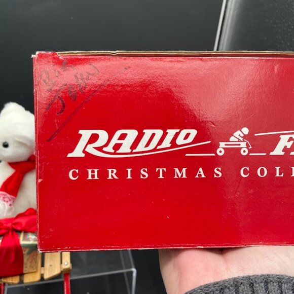 Radio Flyer Christmas Collection White Bear on Sled with Present #113 Tabletop - Picture 6 of 7